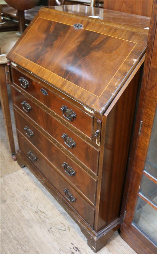 Inlaid mahogany bureau(-)
